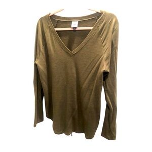 Cabi Recline Tee Olive Green Back Tie Casual Super Soft Normcore Stretchy Sz S